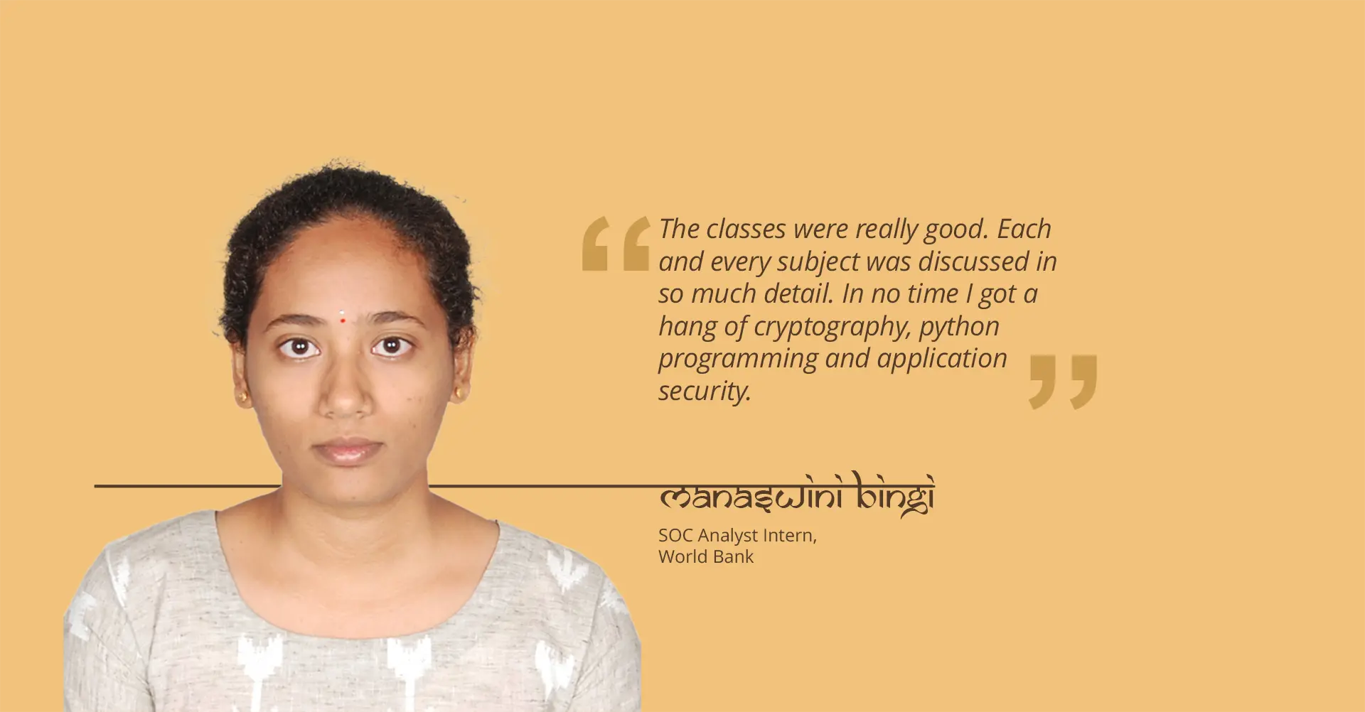 Manaswini Bingi - Success Story | CyberShikshaa