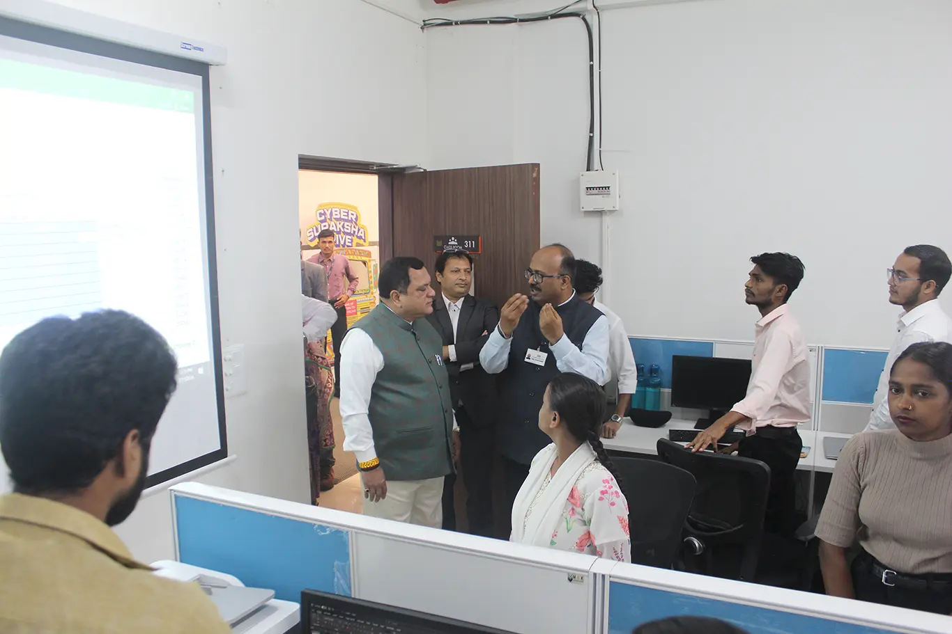 Shri Mauvin Godinho, MLA, Dabolim, Goa, and Shri Polumatla P. Abhishek, IAS, Government of Goa, assessed the impact of the Cyber Vaahini initiative at the DSCI Advanced Cyber Skill Centre.